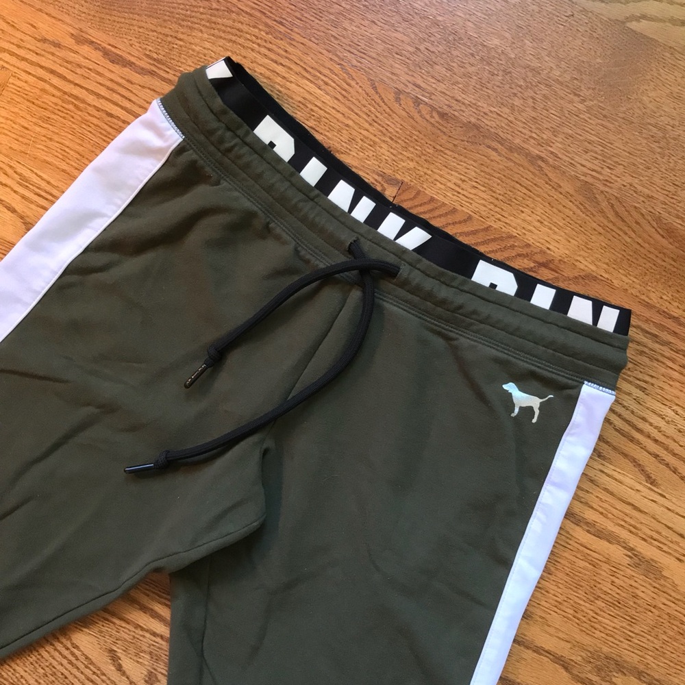 VS Pink Olive Green Sweatpants